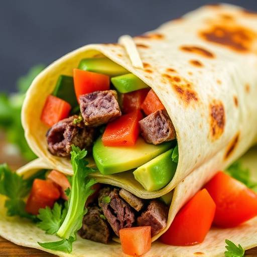 Image of a Biltong and Avocado Wrap