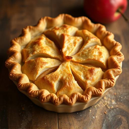 Image of American Apple Pie with flaky crust and sweet filling