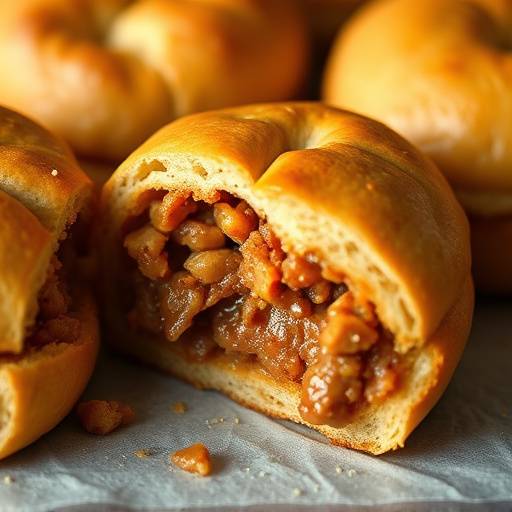 Vetkoek filled with savory mince, showcasing the golden-brown exterior and the rich filling.